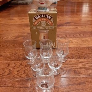 Vintage set of baileys glasses with mug